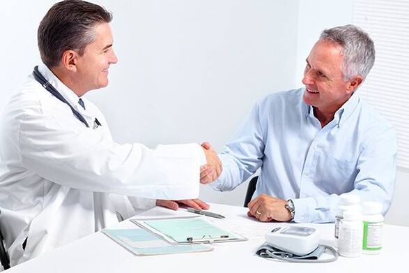 overleg met een arts voor prostatitis