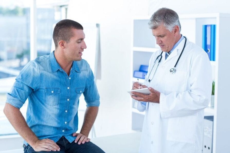 verwijzing naar een specialist voor symptomen van prostatitis